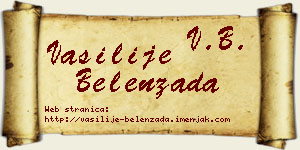Vasilije Belenzada vizit kartica